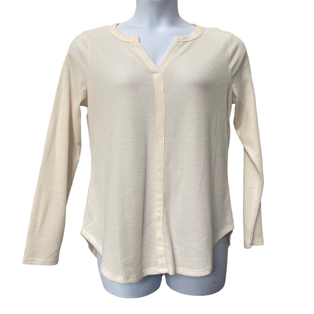 NEW  24/7 Maurices Thermal Ivory Long Sleeve Top , Size Large